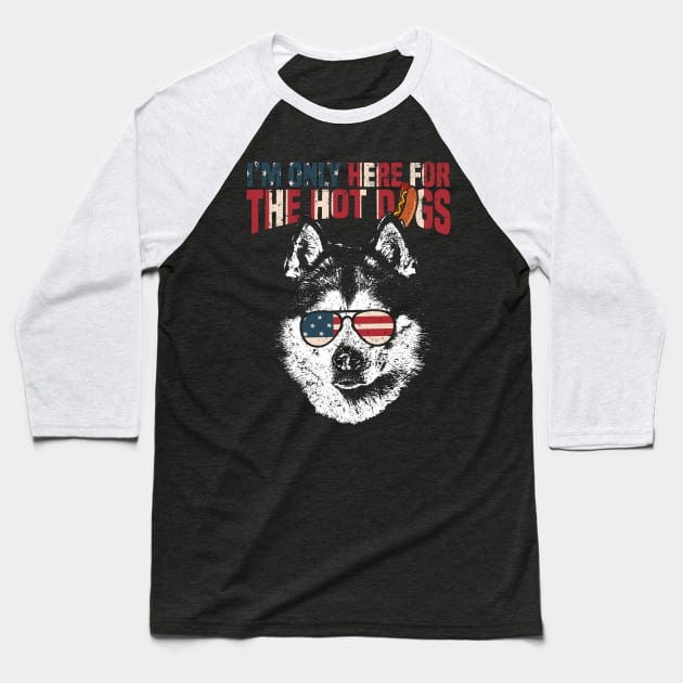 Alaskan Malamute Shirt Funny 4th of July Baseball T-Shirt by Madfido